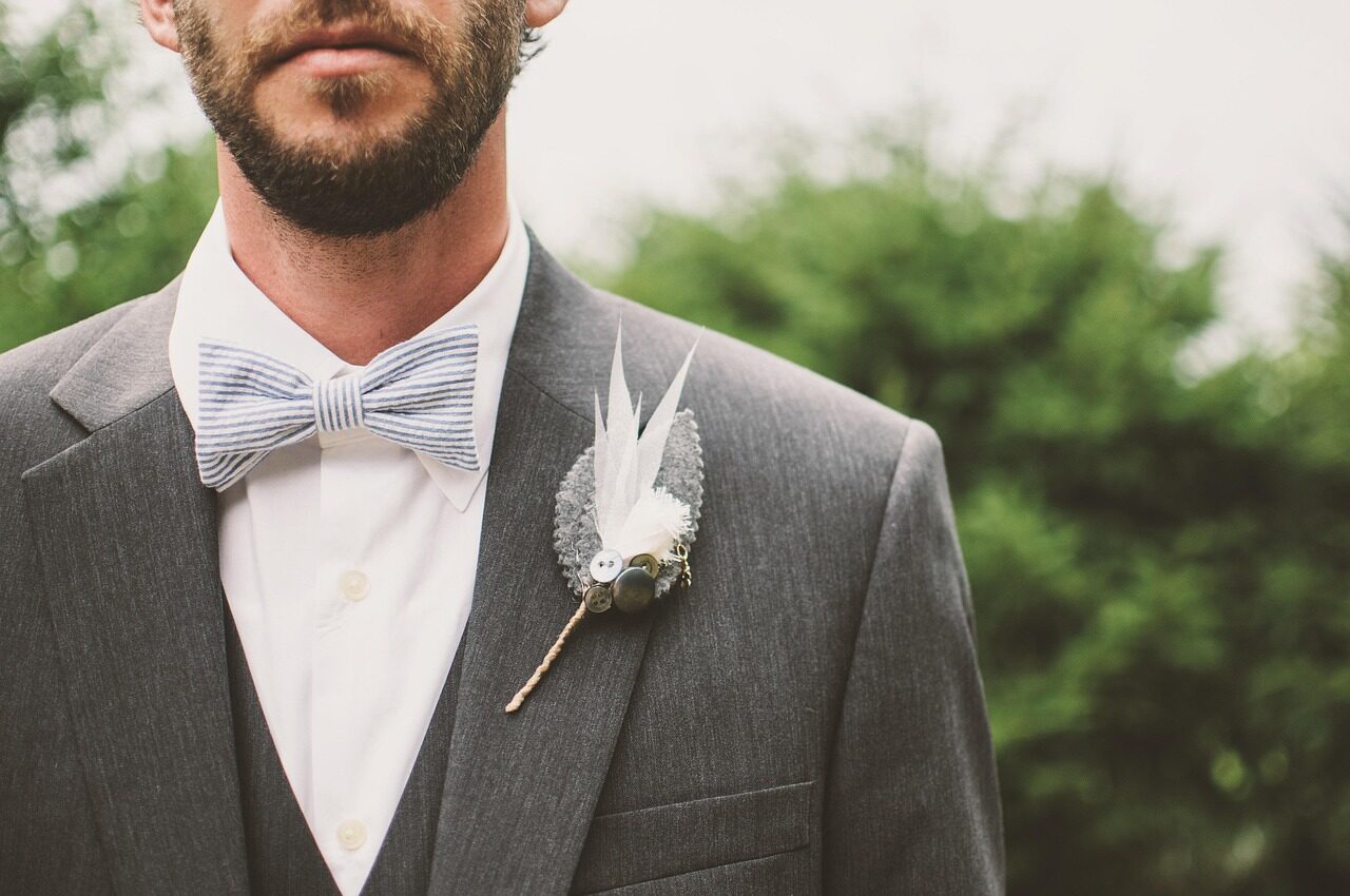 Statement Brooch - groom, beard, bow tie, brooch, fashion, formal, formal coat, guy, man, suit, wear, wedding, style, stylish, men's fashion, bearded man, groom, groom, groom, suit, suit, suit, suit, suit